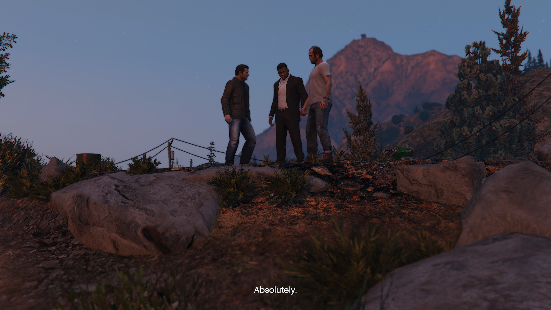 Franklin, Michael & Lamar after the final story mode mission of GTA V